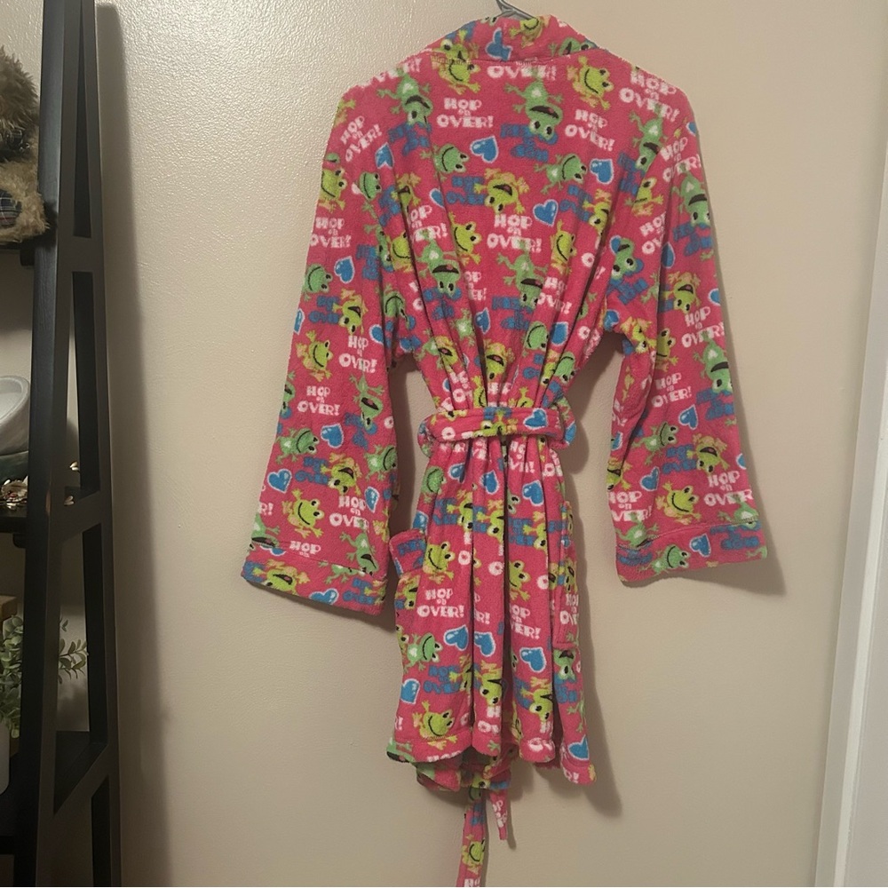 Sweet Colorful Frog Print Robe - Picture 4 of 4